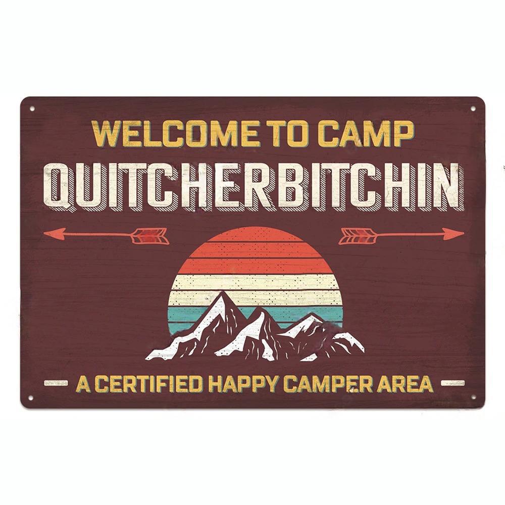 Camping Metal Posters Tin Sign Decor Vintage Plaque Metal Plate Retro Posters Wall Art Decor for Trip