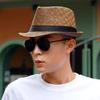 Summer Straw Rhombus Jazz Hat Outdoor Sun Hat Middle-aged and Elderly Men's Casual Sun Hat Gentleman's Top Hat