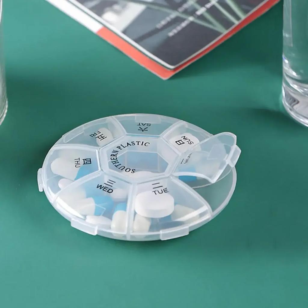 Pill Box Transparent Sealed 8 Grid Pill Container Storage Bag Health Medicine Travel Divider 7 Days Storage Bag Travel Pill Box