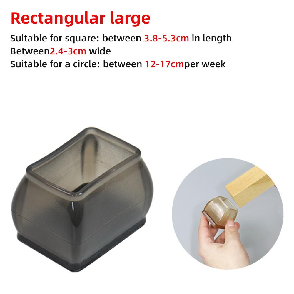 4 Pcs Chair Leg Floor Protectors for Hardwood Floors, Silicone Chair Caps Covers Furniture Pads Sliders W/ Wrapped Felt Bottom