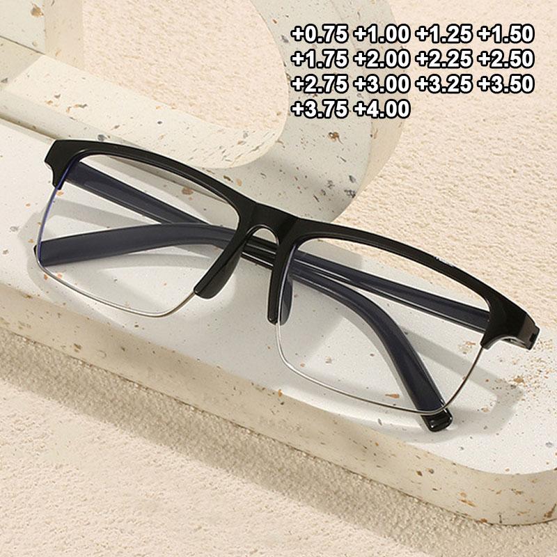 Men Half Frame Reading Glasses Women  Ultralight Presbyopia Glasses Unisex Eyewear +0.75+1.0+1.25+1.50+1.75+2.0+2.25+2.75.+4