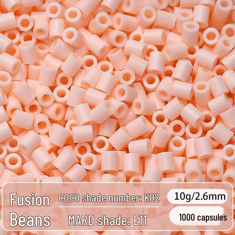 2.6mm High-Quality Fuse Beads Refill Pack: Black, White, Transparent, Red, Skin Colors