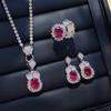 Valuable Lab Jade Diamond Jewelry set 925 Silver Engagement Wedding Rings Earrings Necklace For Women Bridal Party Gift