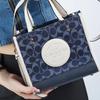 Coach Dempsey Fabric Leather Tote Bag , Shopping Bag , Shoulder Bag , Crossbody Bag , Handbag Small Women's Denim Blue (Unisex) Handbags