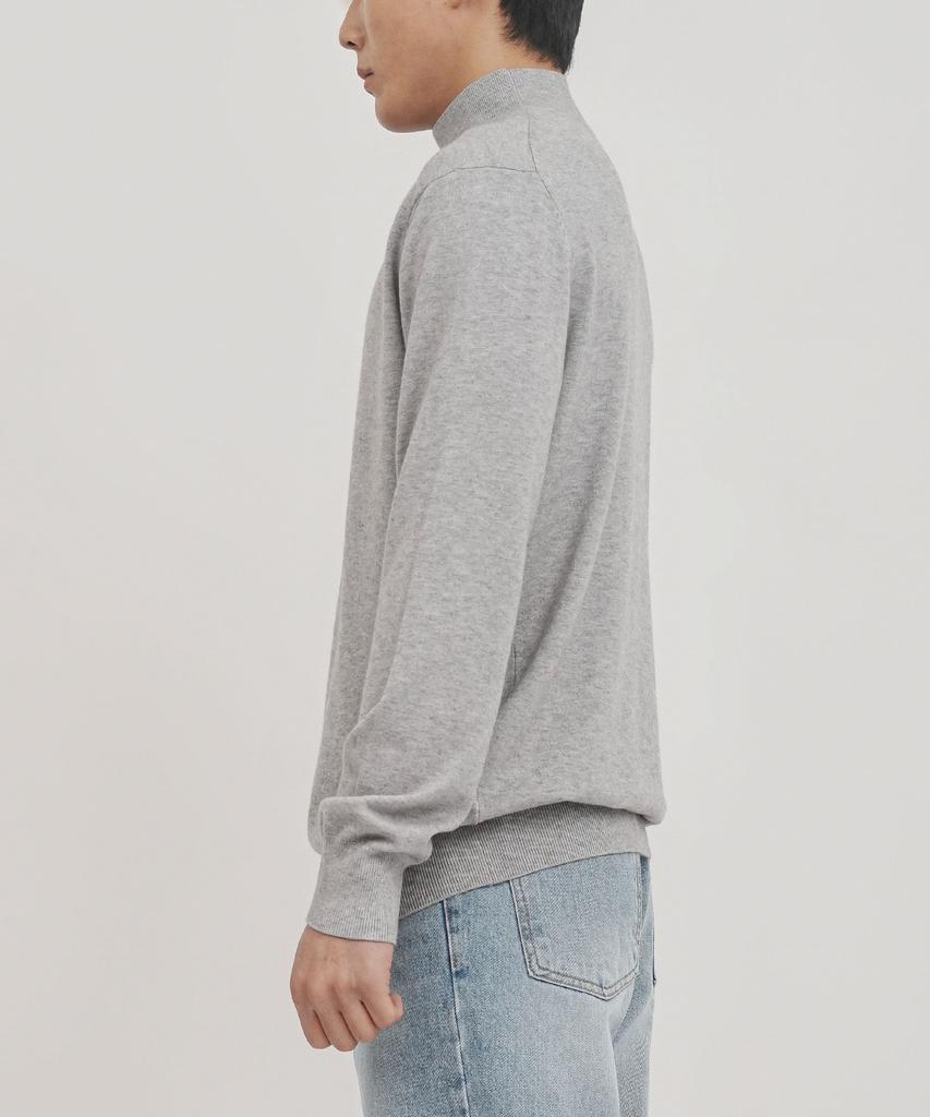 GOLDPERCENT Viscose Soft Cozy Mock Turtleneck Basic Knit (Gray, Men)