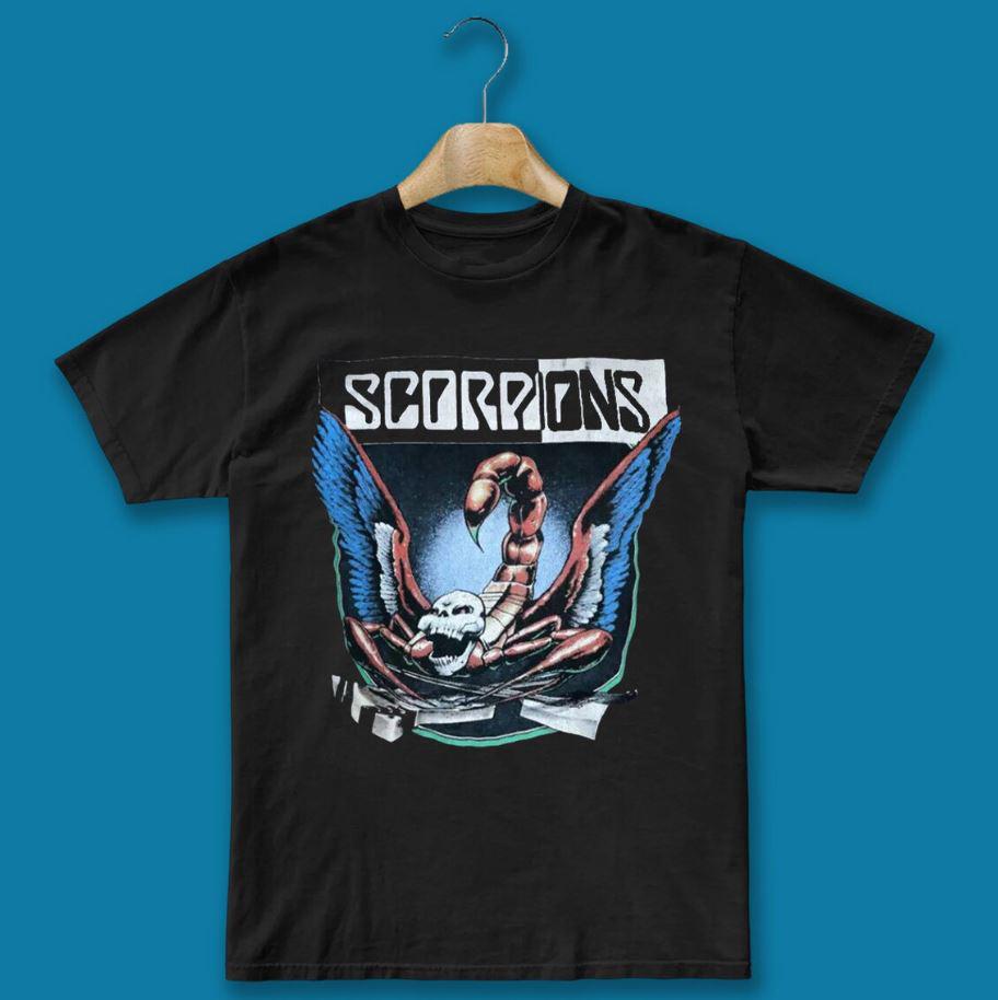Scorpions Crazy World Tour Black Unisex Tee Cotton Shirt All Size TS051 XL