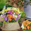Kunstige Blomster Realistisk Falsk Silke Vår Villblomster Bukett med Stilk Falsk Grønt Busker Planter for Blomsterdekorasjoner Bryllup Hjem Hage