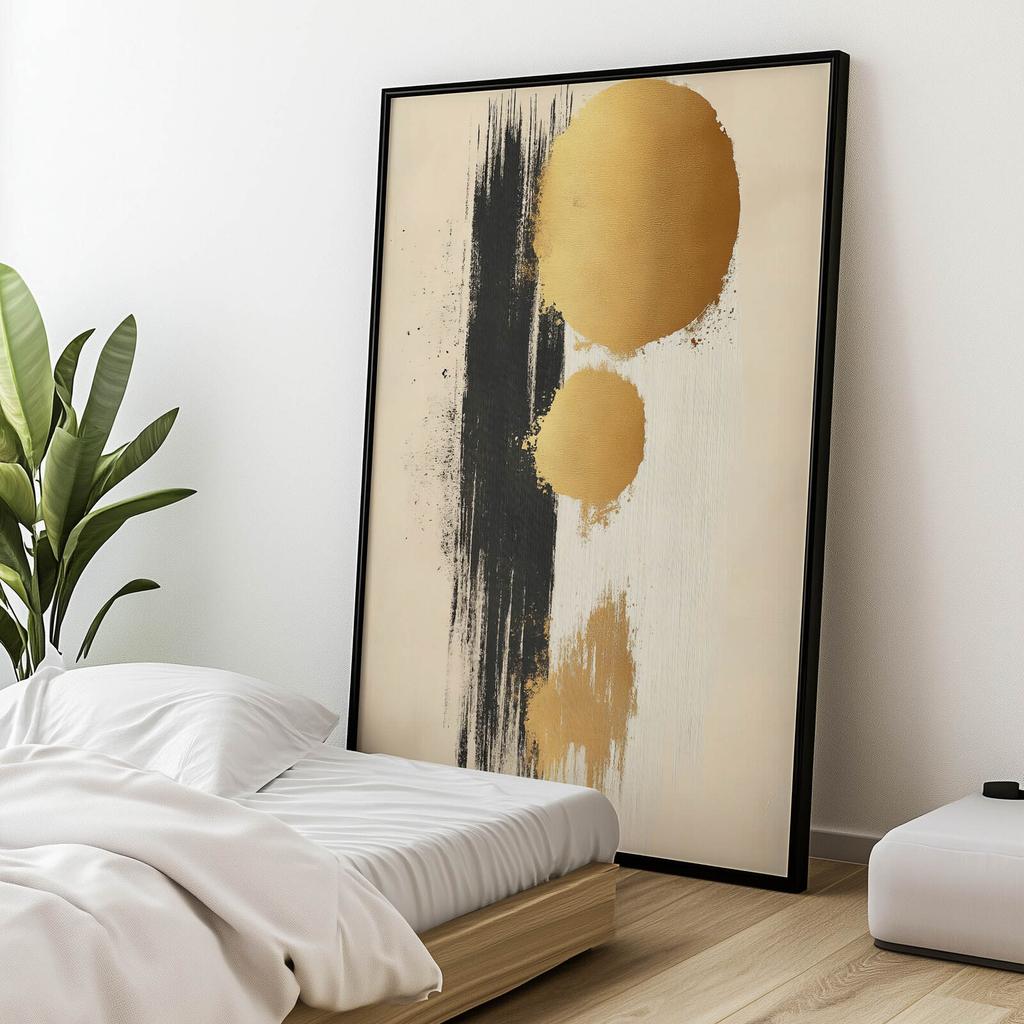 Energetyczne Złote Koła Energetyczne Złote Koła, 50X70 Cm, Rama Aluminiowa Czarna, Papier Matowy 230 Gsm