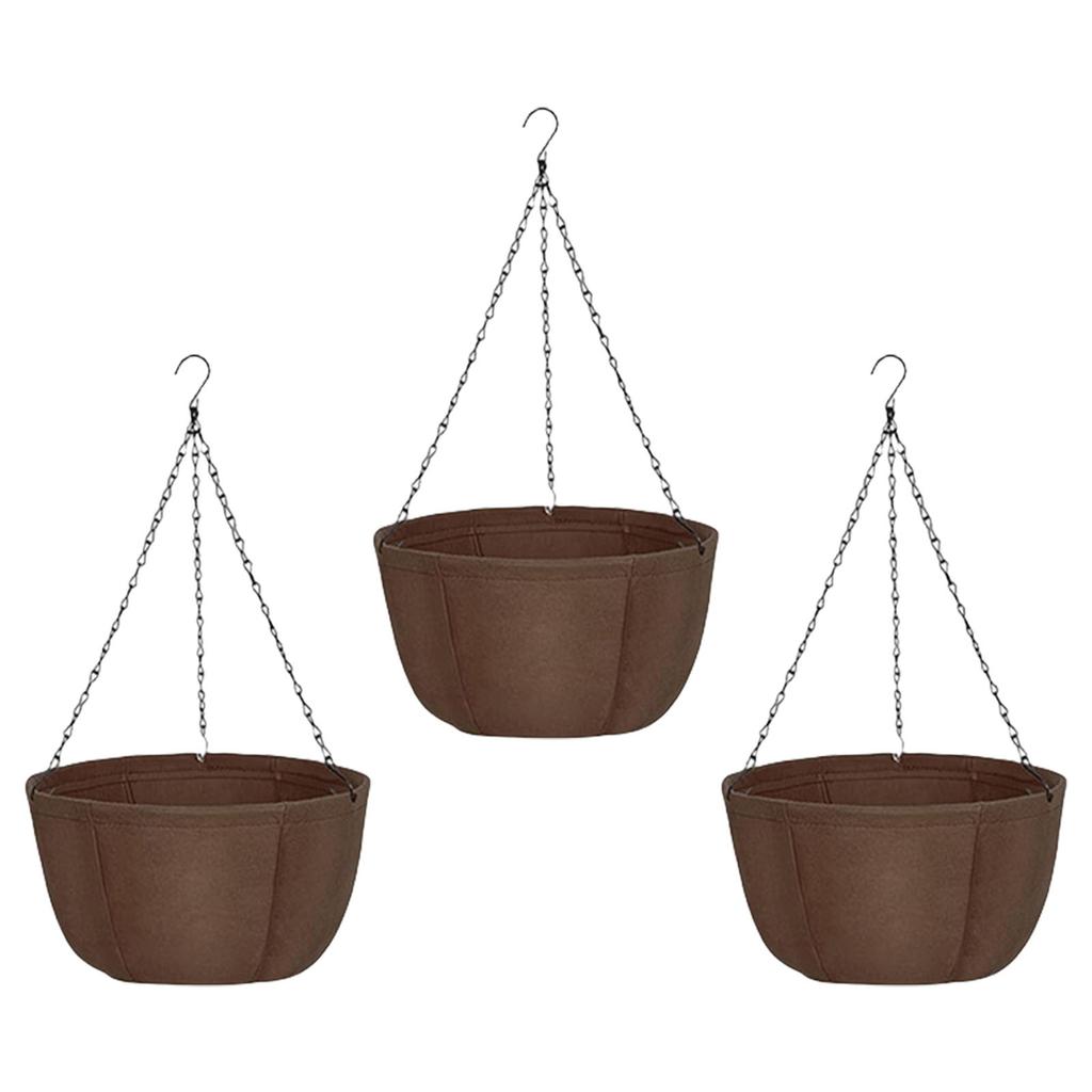 3Pieces SelfWatering Hanging Planter Planting Basket Flower Pots for Home Garden with Breathable Nonwoven Fabric Design