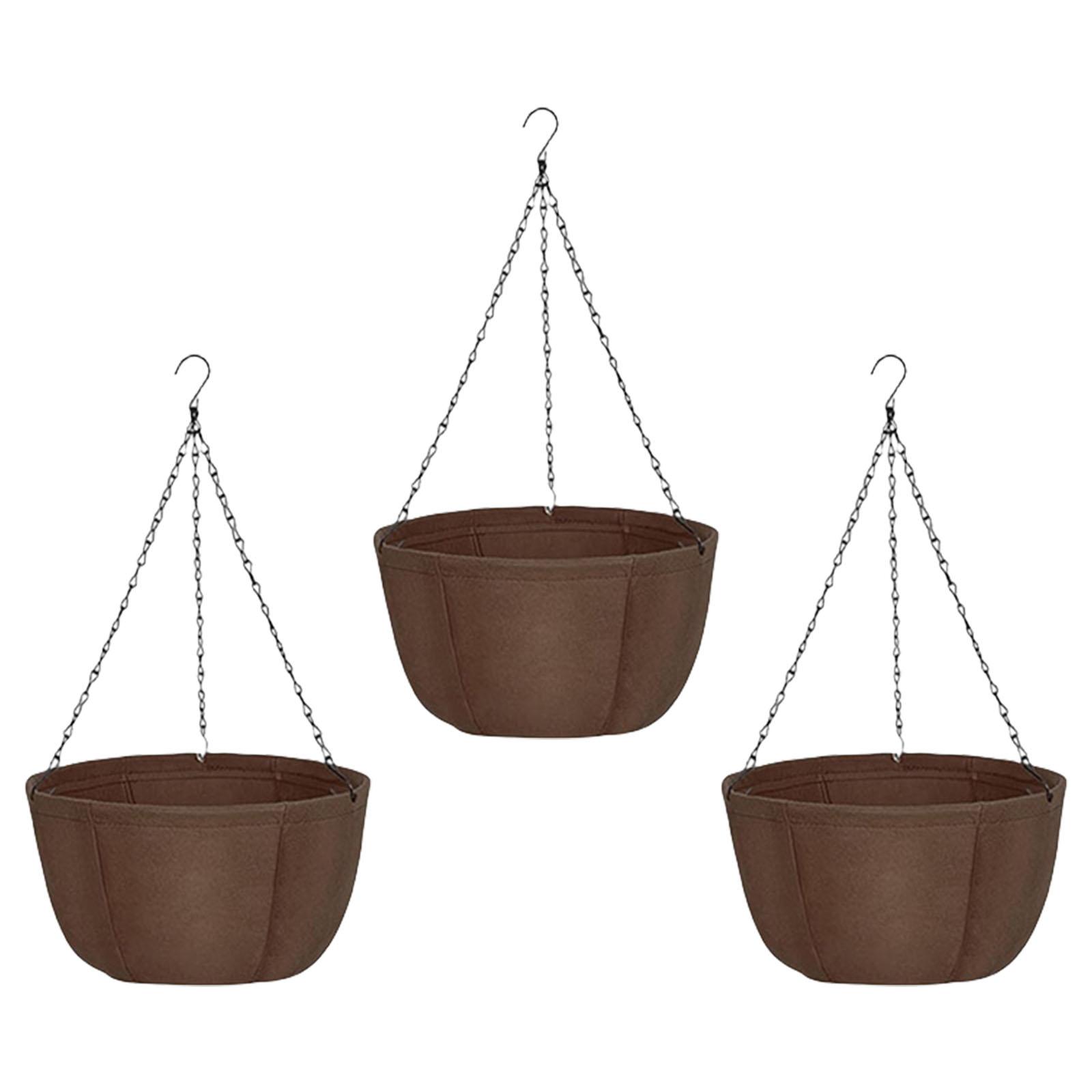 

3 шт. самополивающиеся подвесные кашпо, корзины для посадки, цветочные горшки для дома, сада, с дышащим нетканым материалом 10