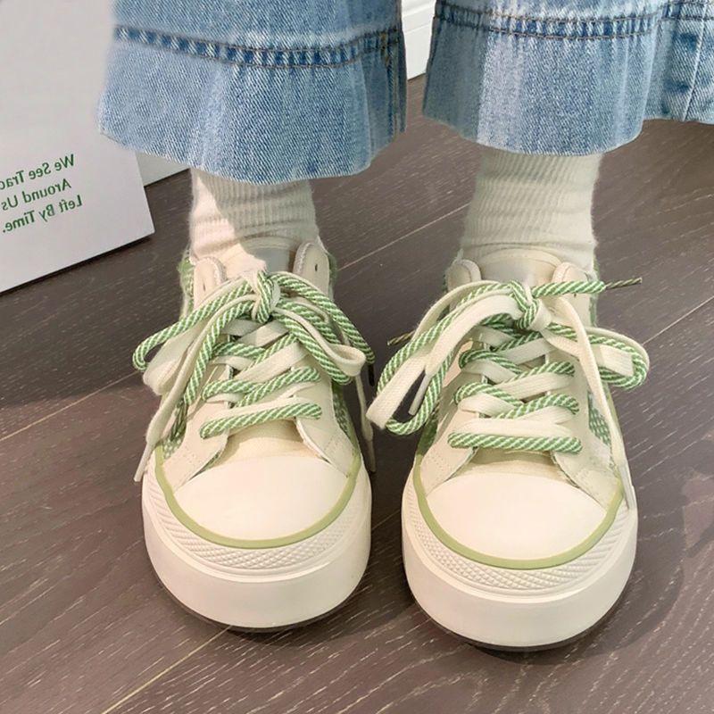 Fashion Woman Footwear Round Toe Canvas Shoes for Women Spring Autumn High on Platform Summer Trend 2025 Wholesale Fashion Clothing Kpop
