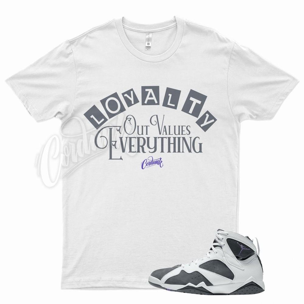 Белая футболка LOYALTY для Air J1 Flint 7 Серый Varsity Purple Унисекс футболка L
