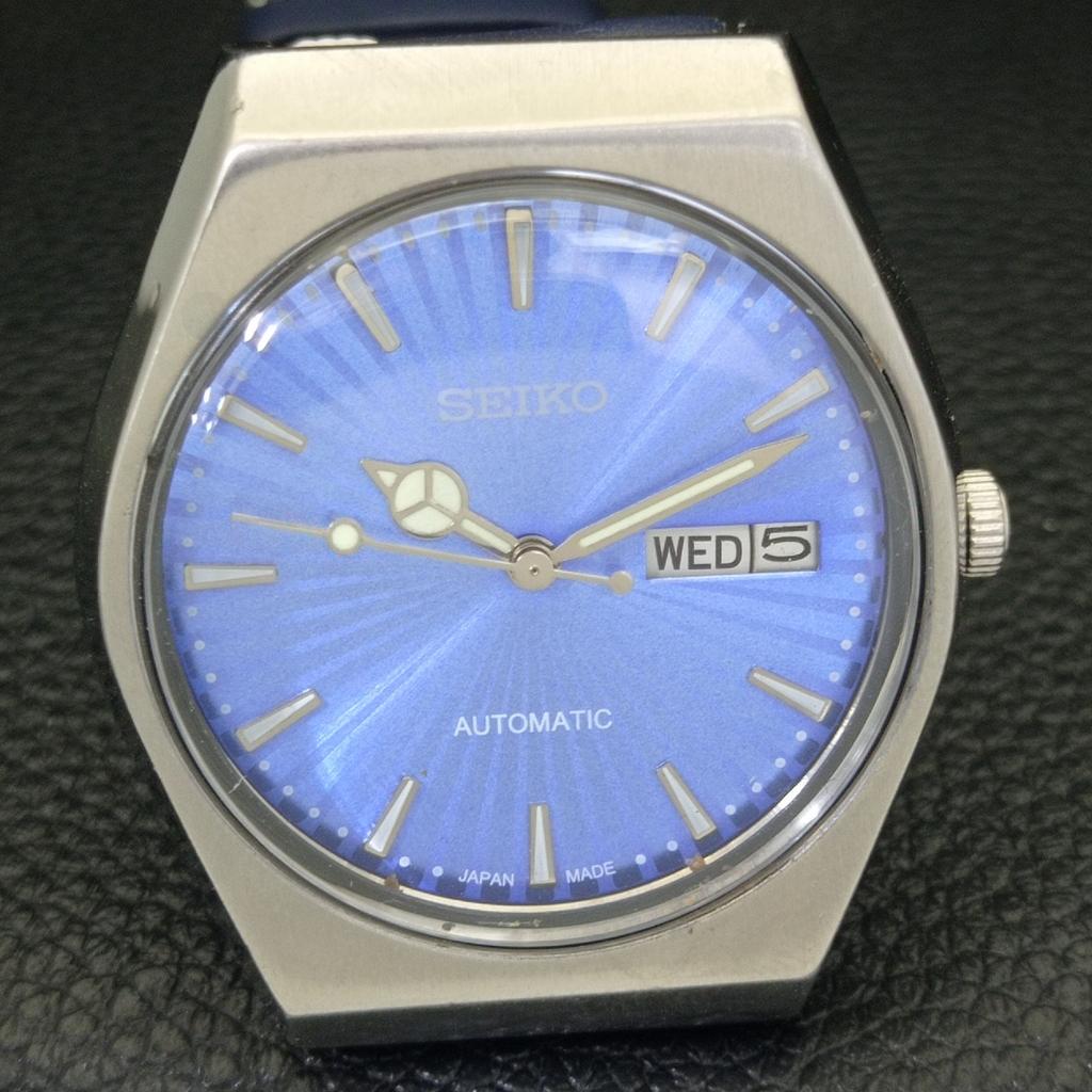 SEIKO AUTOMATIC 6309A JAPAN MENS VINTAGE BLUE COLOR DIAL WATCH a701506-5 R206b-a701506