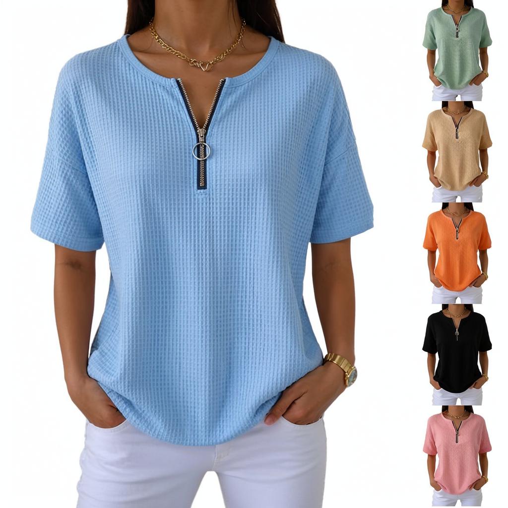 Women's Fashionable Casual Short-sleeved Pullover Top