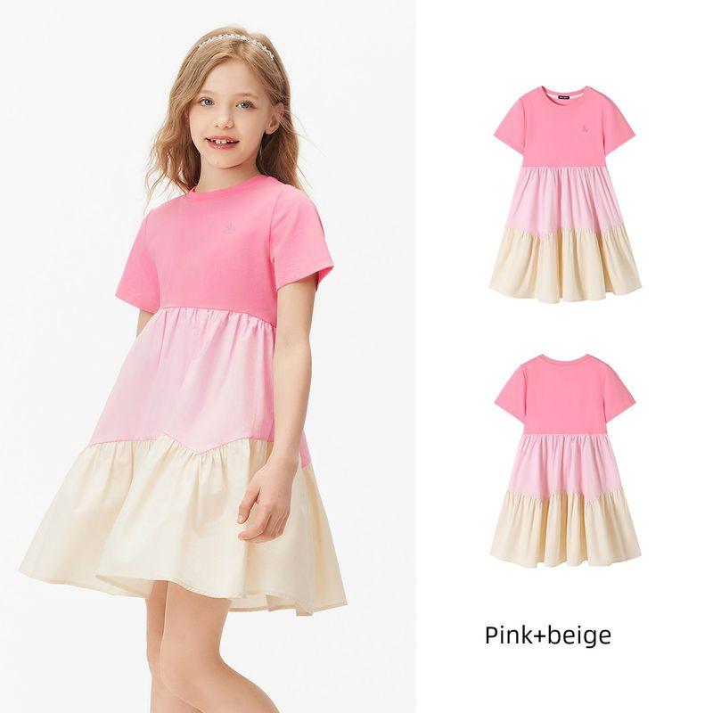 Navigare Italian Small Sailboat Children s Clothing Girls Dress 2026 Summer New Children s Princess Dress Heartbeat Route - Pink + Beige 165 cm