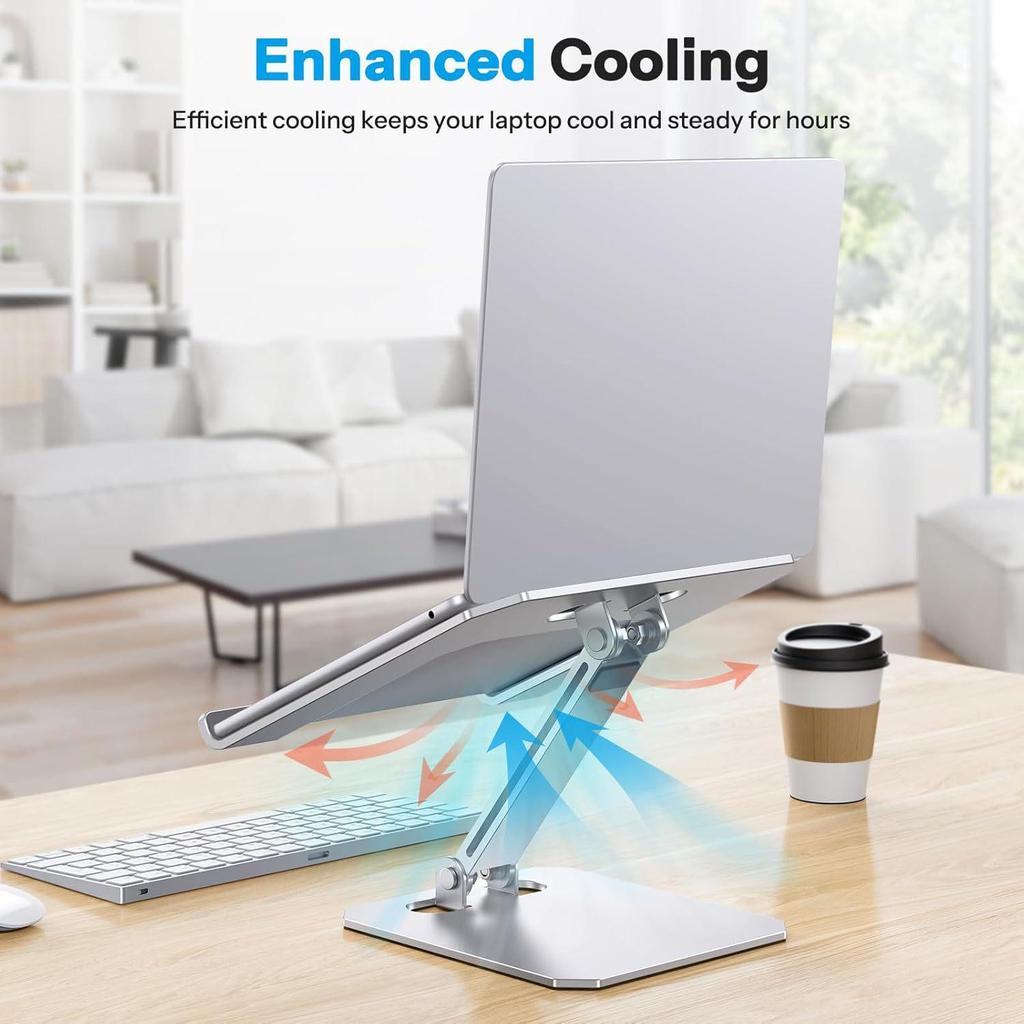 Aluminum Alloy Adjustable Laptop Stand - Vertical Cooling & Folding Design