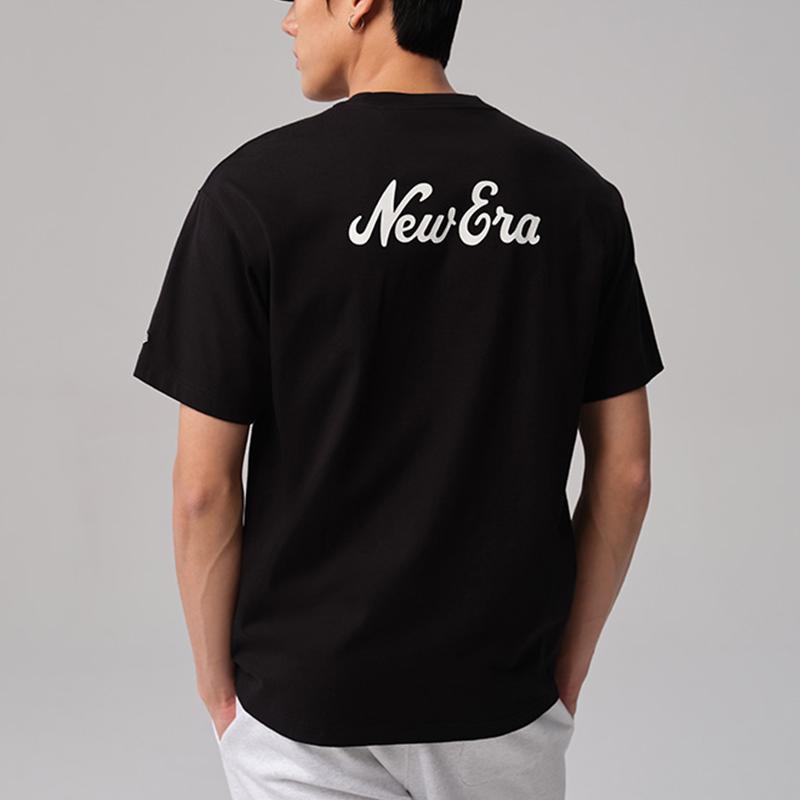 New Era SS24 Minimalist Letter Print Crew Neck Short Sleeve T-Shirt Men Tops Black 14341318