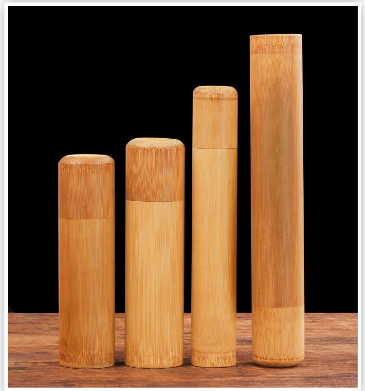 Portable Bamboo Cigar Humidor: Carbonized Tube, Moisture-Proof, Travel-Ready Storage Box