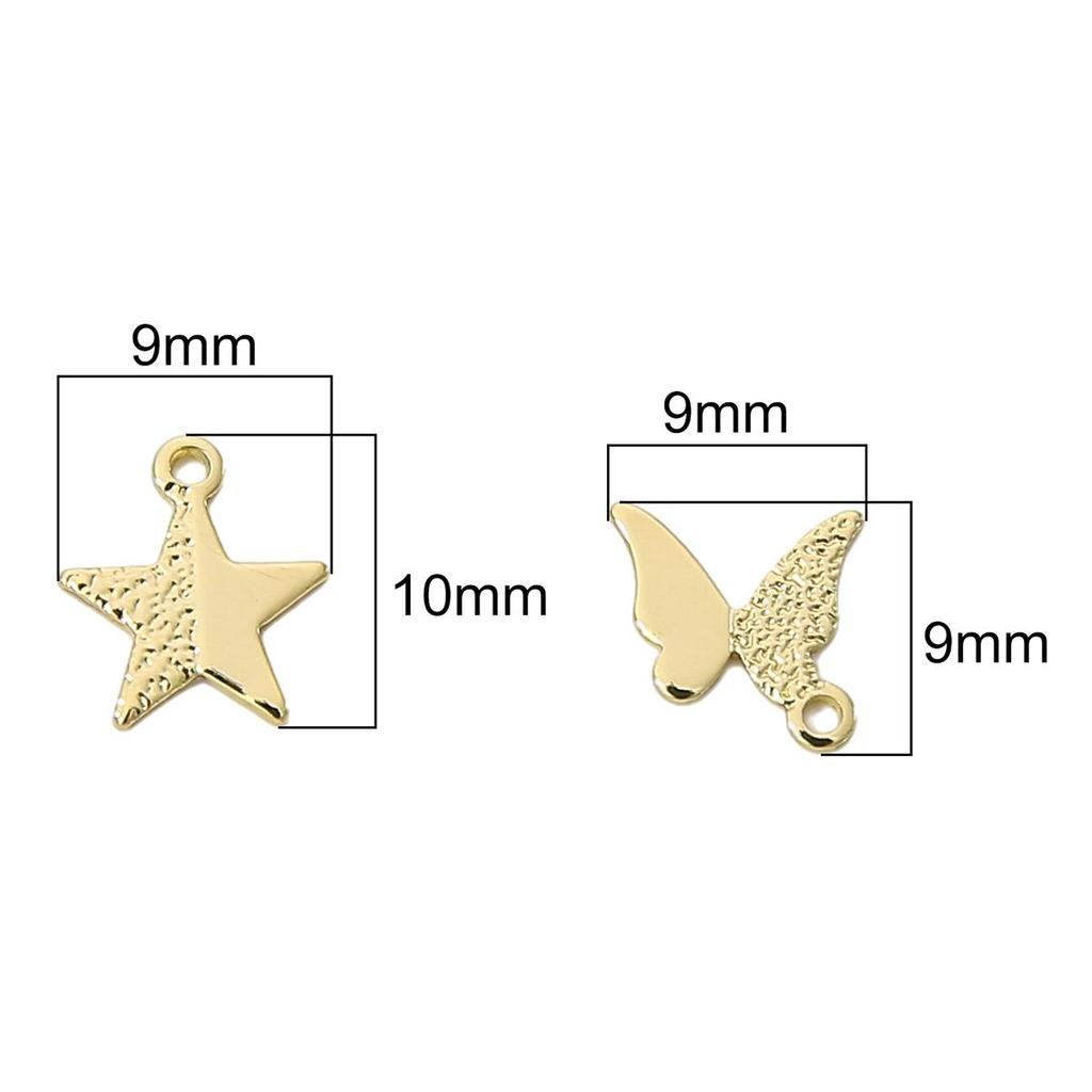 Copper Sand Faced Pentagram Pendant For DIY Jewelry Making Craft Accessories