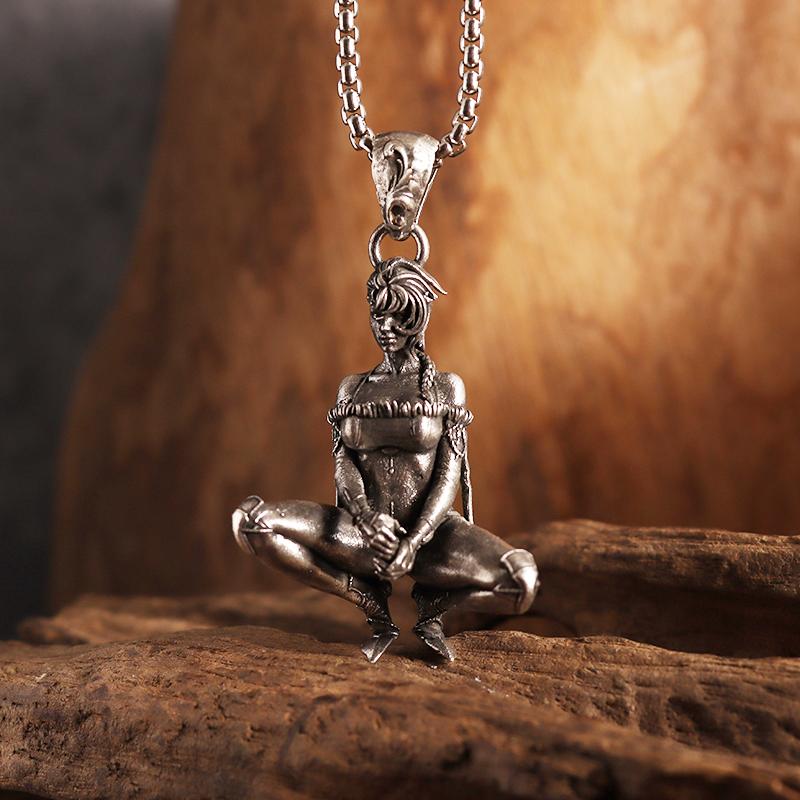 Exquisite Witch Broom Necklace Cute Magic Girl Pendant Men Women Rock Party Trendy Jewelry Halloween Gift