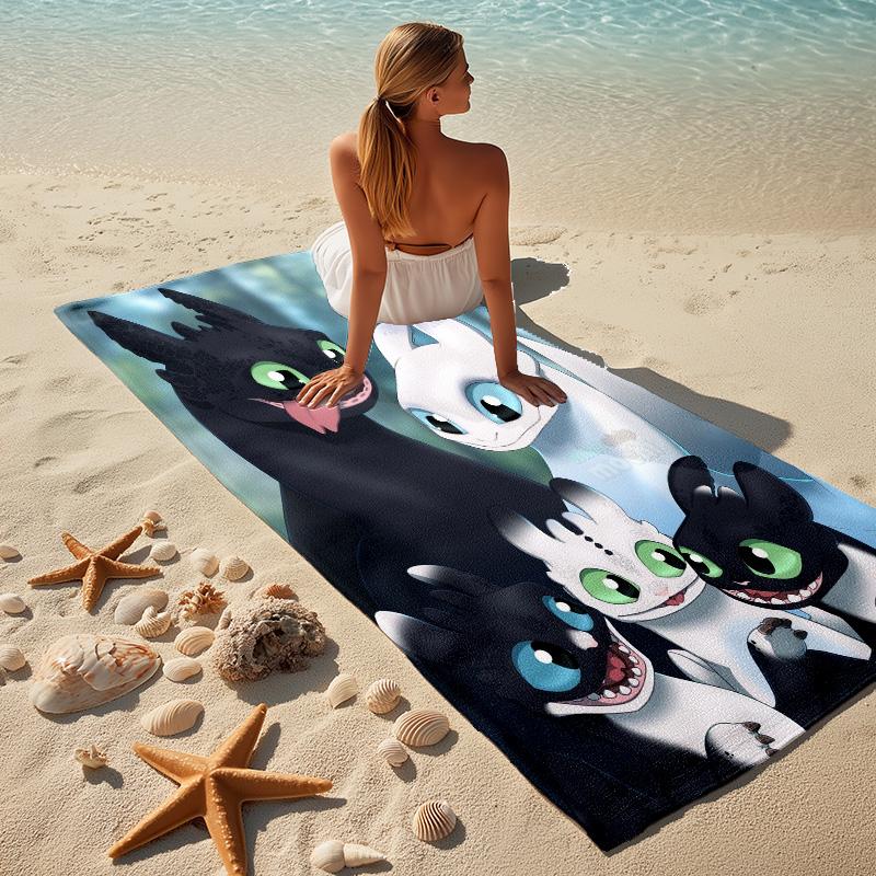 Dragon Family Stylish Digital Printing Beach Towel Quick Drying Absorbent Blanket For Beach Pool Gym Travel Christmas Gift C9211809