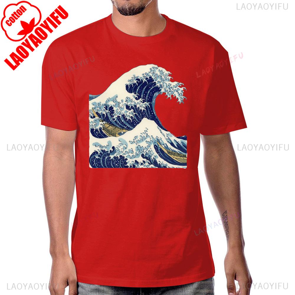 Japanese Kanagawa Wave Harajuku Hokusai T Shirt Cotton Streetwear Short Sleeve Man Tshirt Summer Style Fashion Women Tees