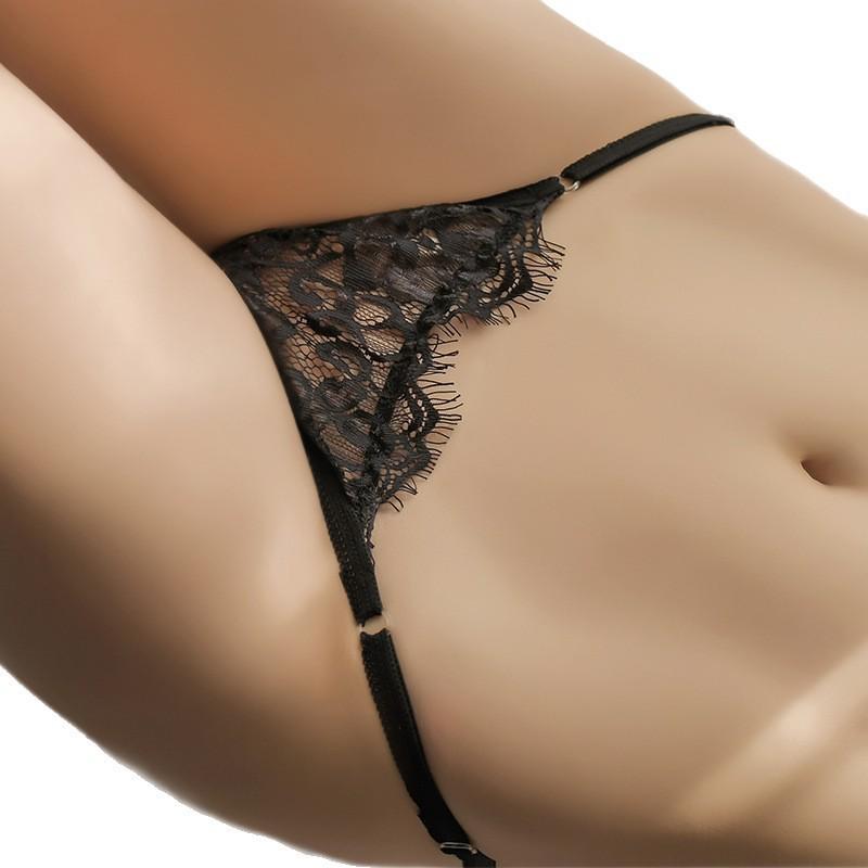 Man Yan Lace Bowknot Thong: Sexy Open-Back, Sheer Erotic Panties (Style 8250)