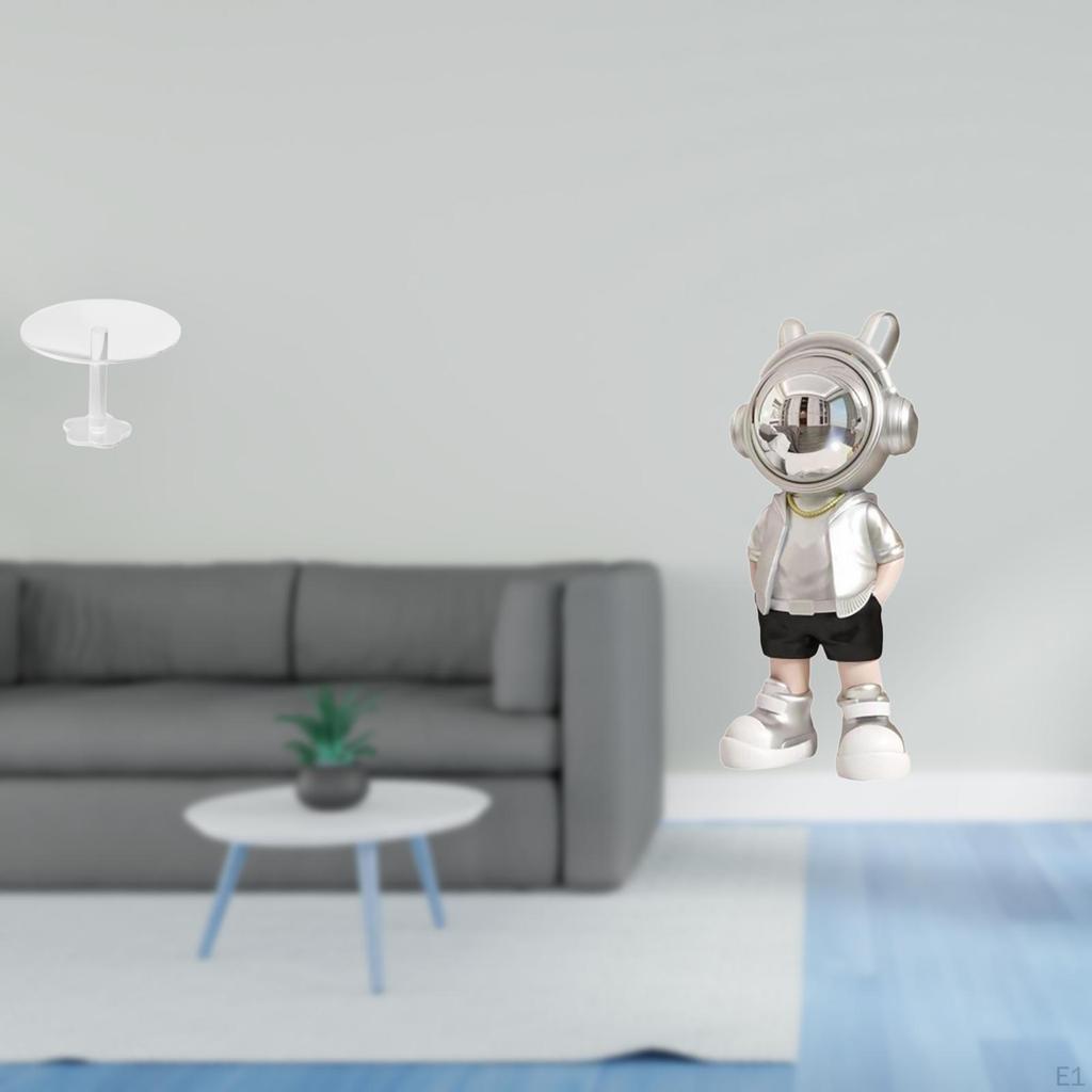 Miniature Dollhouse Round Table Astronaut Statue Tabletop Ornament Creative Modern Figurine for
