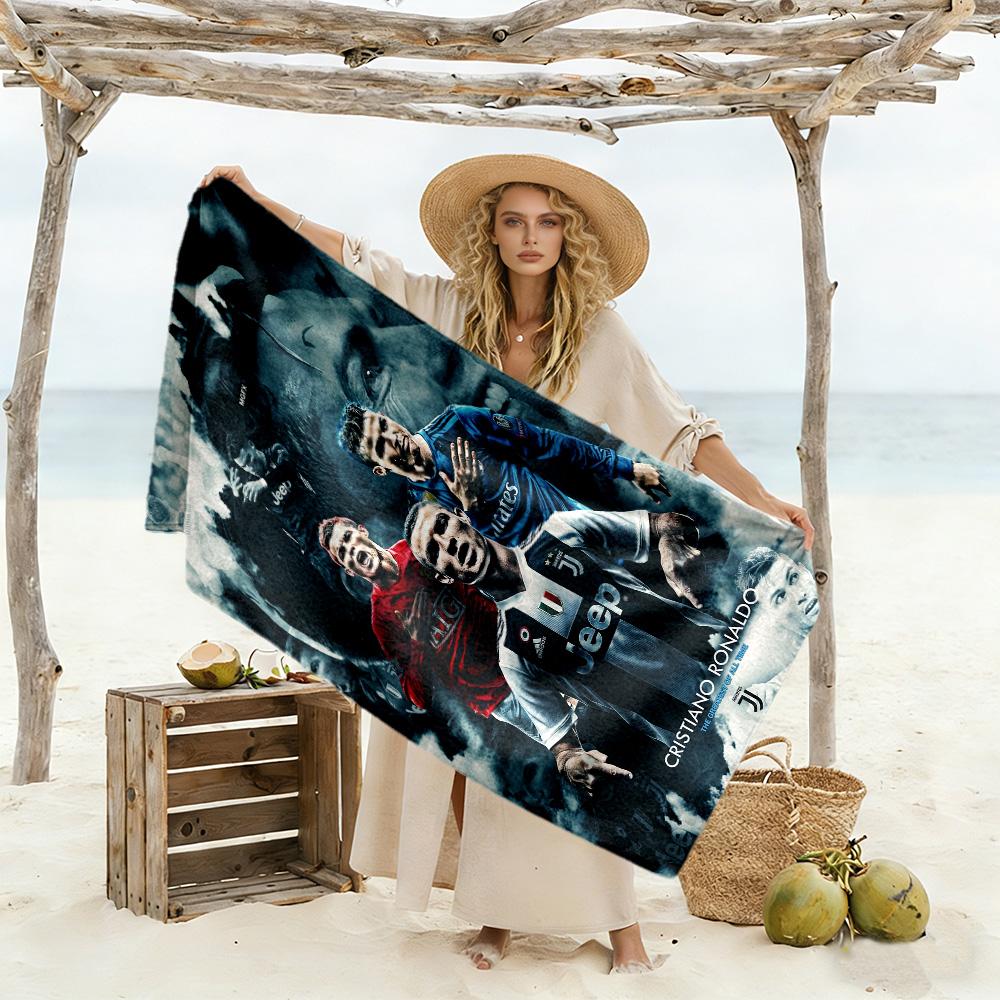 Cr7: Legacy Motion Beach Towel Super Soft Microfiber Quickdry Fabric Comfortable Lightweight