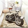 Mehrere Größen Vintage Motorradmuster Teppich für Wohnzimmer Schlafzimmer Sofa Heimdekor Rutschfeste Fußmatte Luxusgeschenk