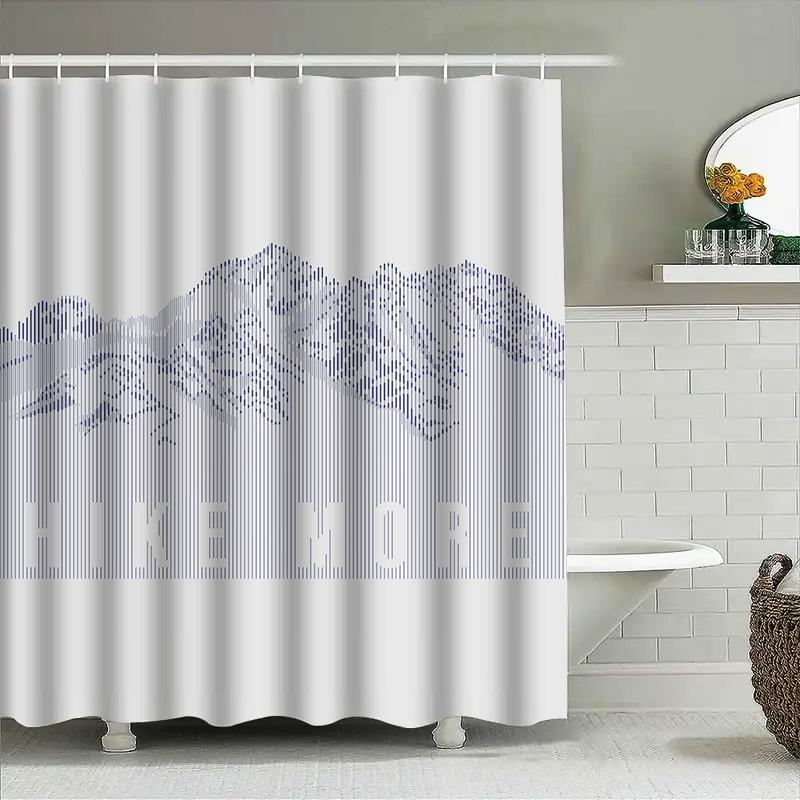 Orange Blue Decorative Shower Curtain 3D Printed Bath Curtains for Bathroom Decor Waterproof Fabric Shower Panels Customized Siz