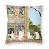 Ghost Cafe Square Pillowcase Polyester Linen Velvet Printed Zip Decorative Pillow Case Sofa Seater Cushion Cover 18"