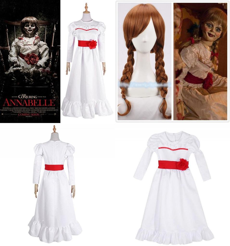 Bezaubernde Annabelle Creation Halloween Horrorpuppe Weißes Kleid Für Mädchen Und Erwachsene