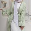 Loriya Dubai Daily Beaded Bell Sleeve Dress Robe LR633