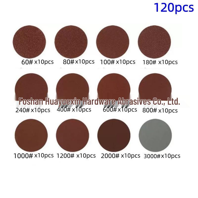 50mm Flocked Sandpaper Set, 303 Pieces (40-7000 Grit) for Metal & Wood Polishing