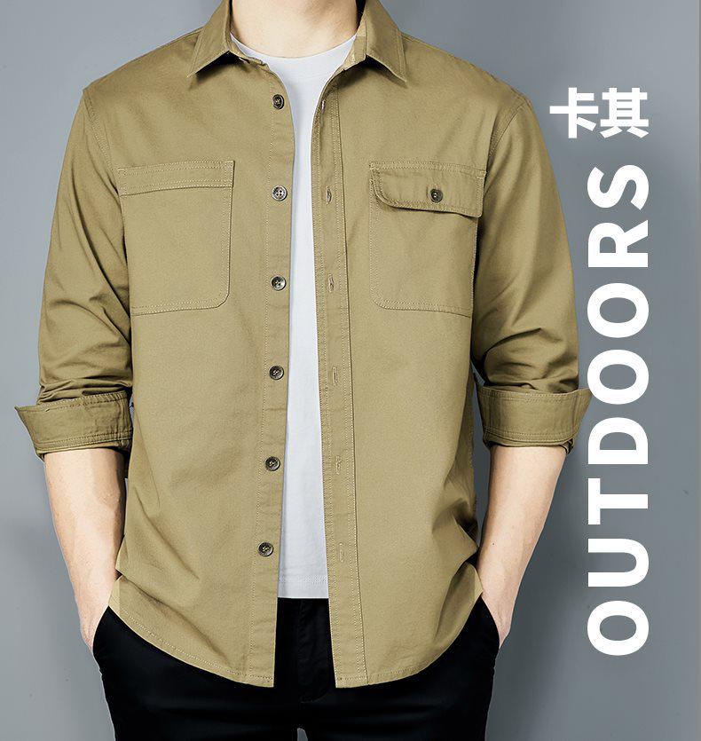 Men's Plus Size Military Style Business Workwear Shirt - Spring/Autumn