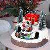 Christmas Village Houses Campfire Scene with LED Lights and Moving Train Indoor Home Tabletop Decorations Holiday Displays USB