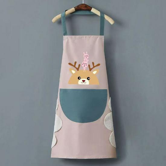 Women's Waterproof & Oilproof Korean-Style Cooking Apron - Fashionable, Wipeable Smock for Kitchens