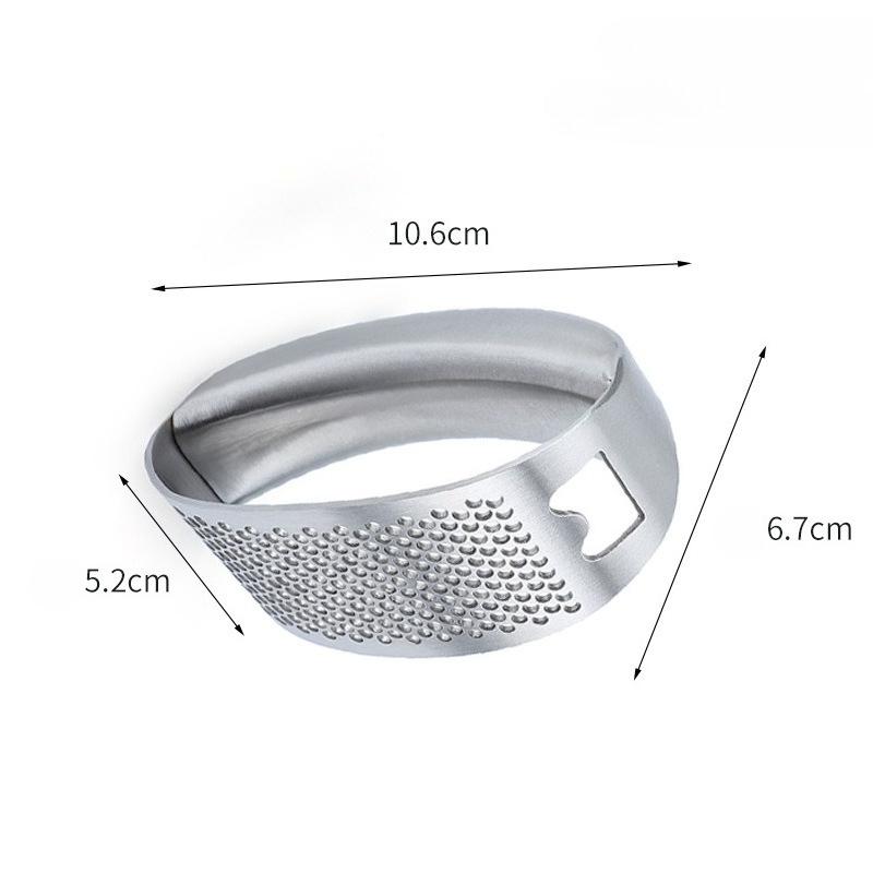 Stainless steel garlic press, manual ring garlic masher, household stainless steel garlic press, garlic crusher, garlic masher