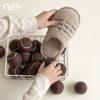 Girl style English embroidery cotton mop winter skin-friendly plush indoor warm home non-slip soft-soled slippers