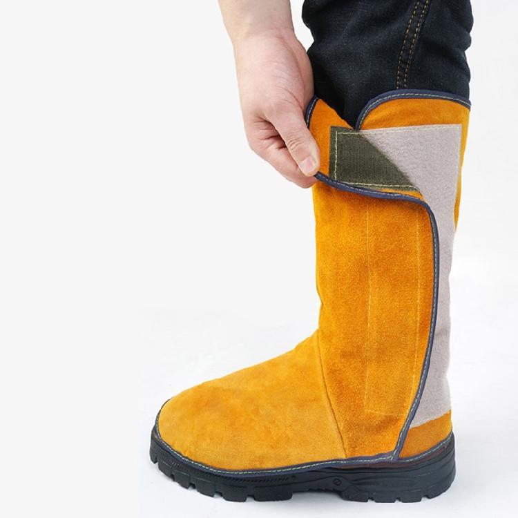 Industrial Leather Boot Covers for Welding Glass Making Heat Protective Shoe Protectors Wear Resistant Leg Guards Gaiter