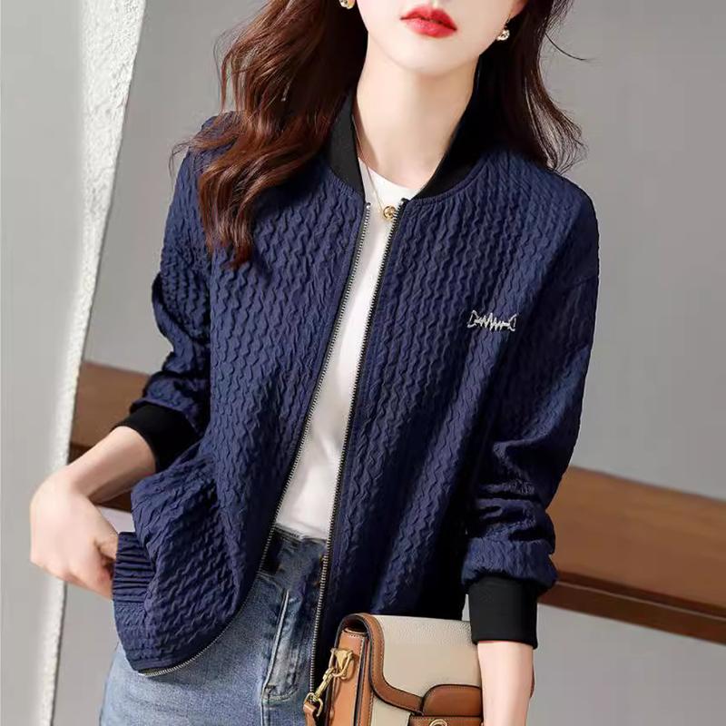 Herbst Winter Langärmlige Reißverschluss Baseballjacke Damenjacke Slim Fit Damen