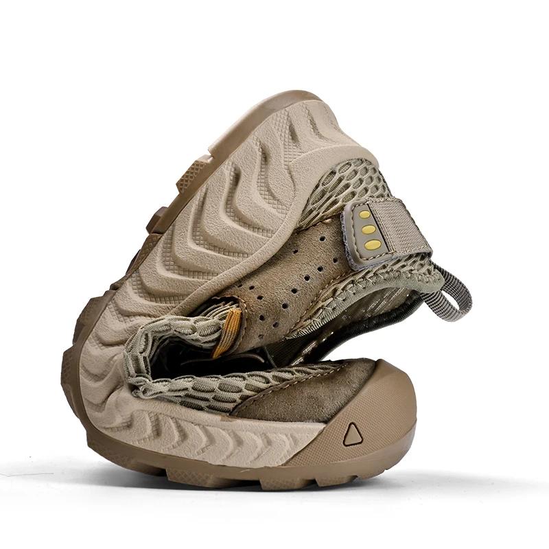 Men's Hiking Shoes, Outdoor Breathable Mesh Casual Sports Shoes 2026 Summer New Wear Resistant Slip in Barefoot Shoes Handmade