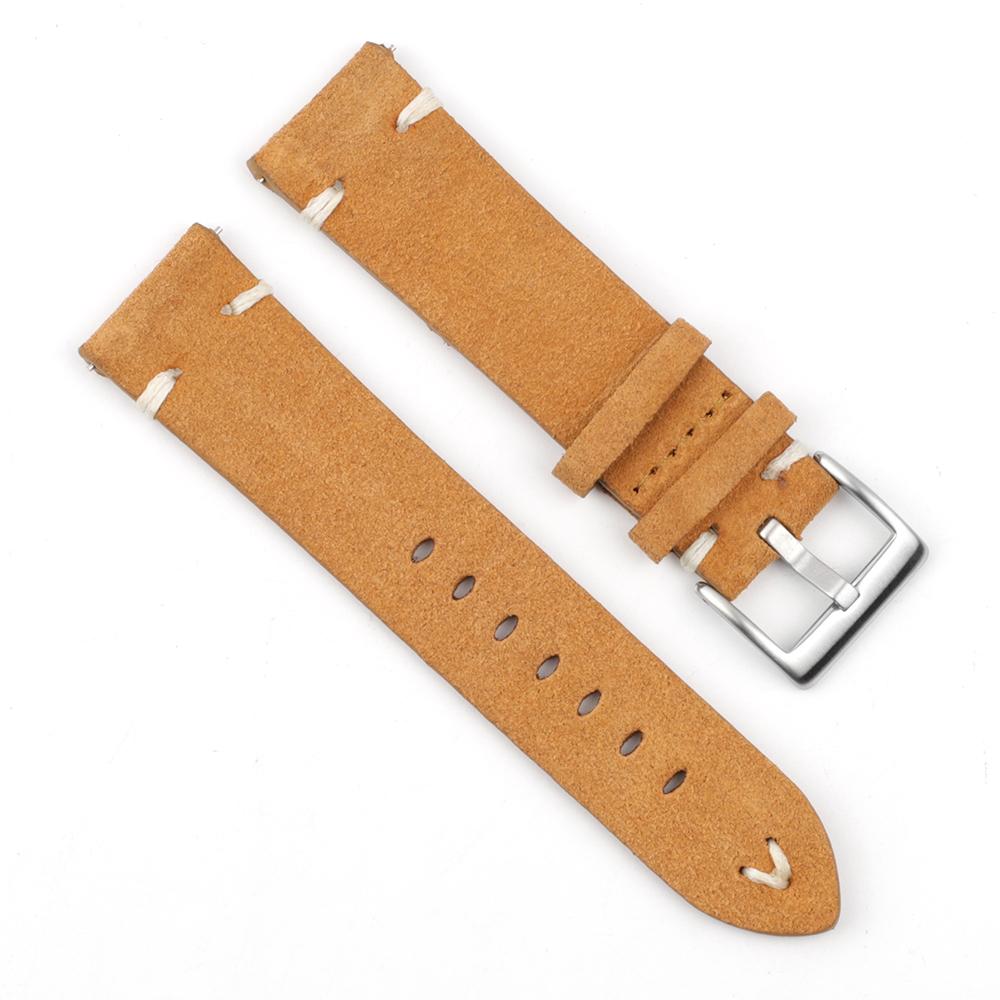 High Quality Vintage Suede Leather Watch Straps Blue Watch Bands Replacement Strap for Watch Accessories 18mm 20mm 22mm 24mm