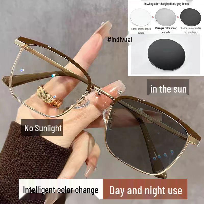 Photochromic Anti-Blue Light Prescription-Ready Eyebrow Line Glasses - Unisex, Ultra-Light, Stylish Optical Frames
