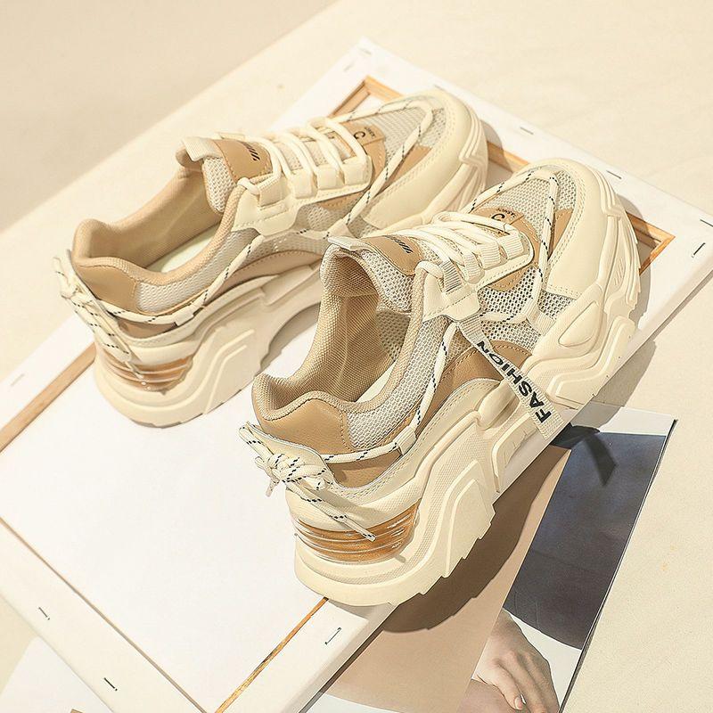 Fashion Woman Footwear Lace Up Spring Autumn Blue Mesh Breathable Shoes for Women Designer Luxury New in Cotton Y2k Fashion on Offer 39