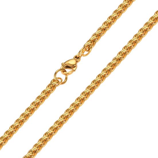 Collana a Catena di Grano per Uomo Tono Oro Argento Nero Catene di Grano 3mm Collana in Acciaio al Titanio per Uomo Ragazzo Regali di Compleanno