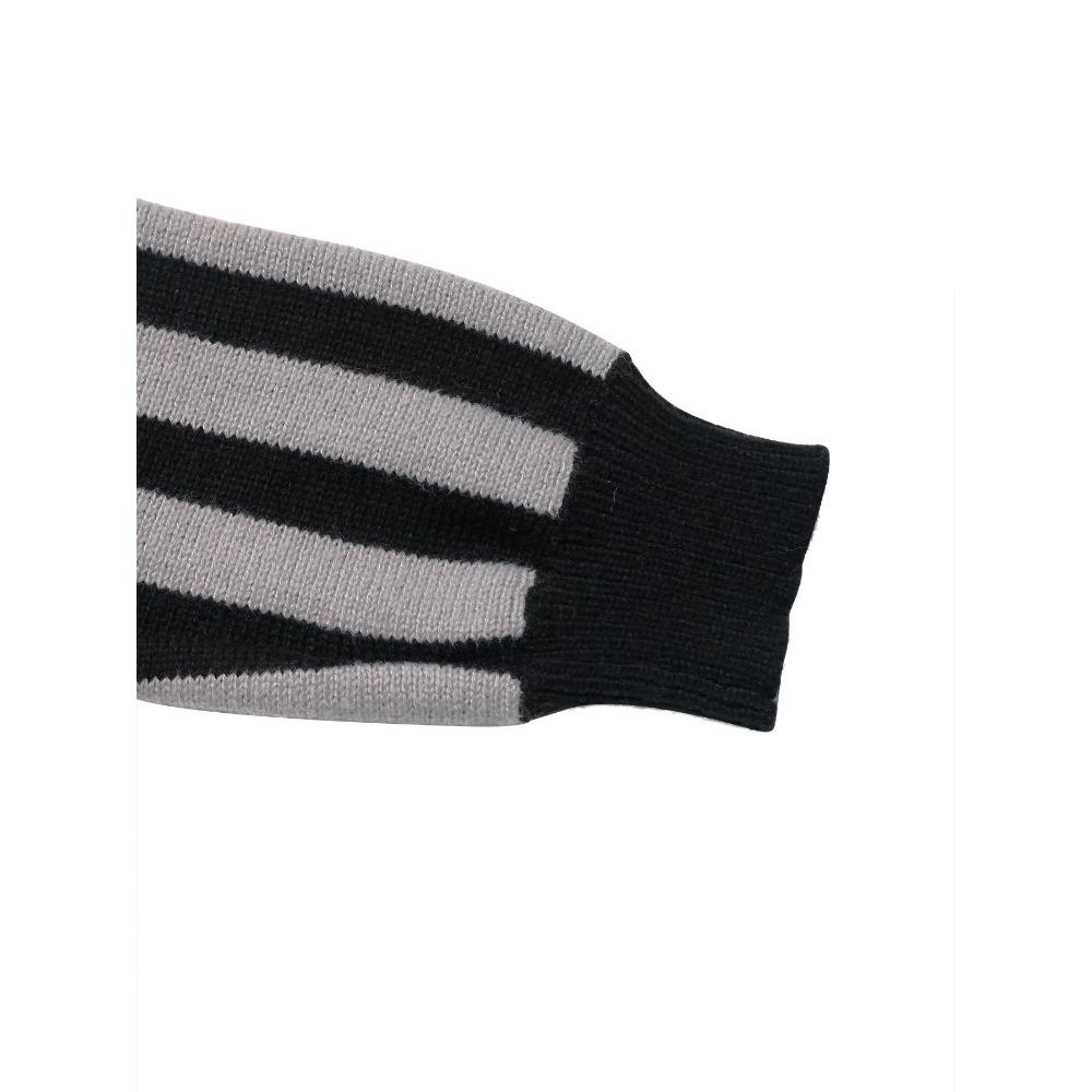 New Neutral Style Vertical Striped Lapel Knitted Pullover Sweater for Women in Autumn and Winter