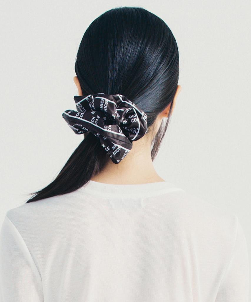 Nick&Nicole Nicole Logo Satin Hair Scrunchie_2 Color