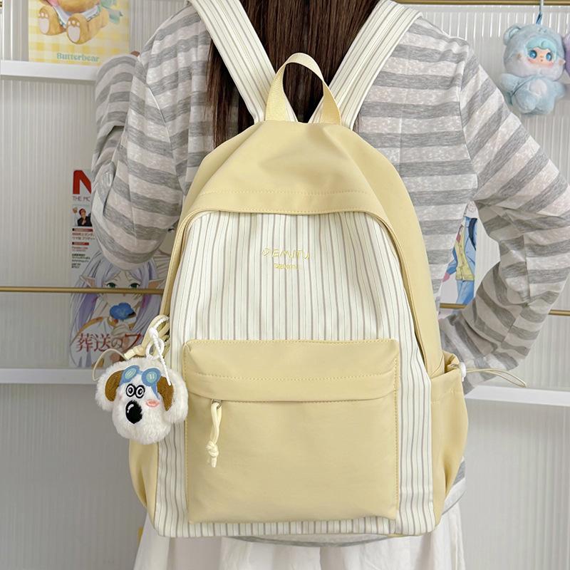 Schoolbag Milk Exhaling Vitality Feeling Color Matching Cute Primary School Schoolbag Girls Daily Class Weekend Outdoor Picnic Backpack